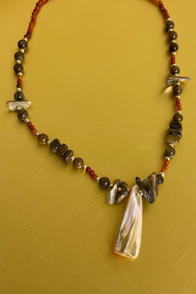 1980's Beaded Shell Necklace Selected By Ankh By Racquel #2