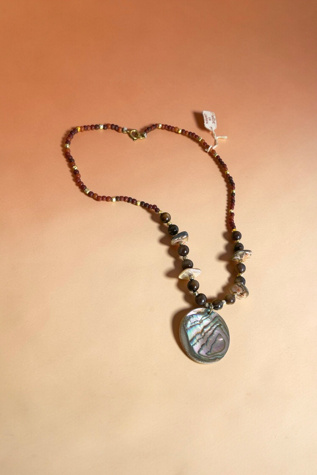 Vintage Round Shell Charm Necklace Selected By Ankh By Racquel