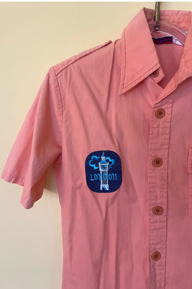 Vintage Peach Shirt With London Patch Selected By Ankh By Racquel #1