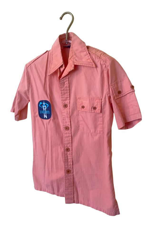 Vintage Peach Shirt With London Patch Selected By Ankh By Racquel #2