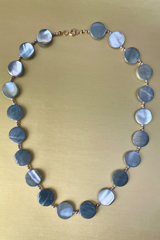 Vintage Abalone Round Bead Necklace Selected By Ankh By Racquel