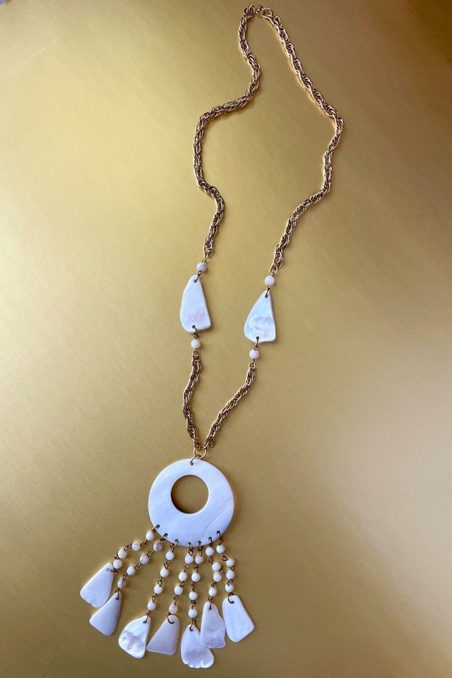 Vintage Mother Of Pearl Chain Necklace Selected By Ankh By Racquel #2