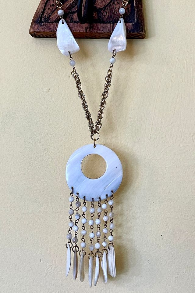 Vintage Mother Of Pearl Chain Necklace Selected By Ankh By Racquel #3
