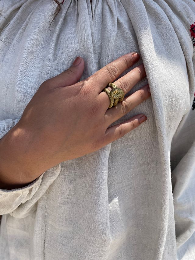 Vintage Brass Snake Ring Selected by FernMercantile #3