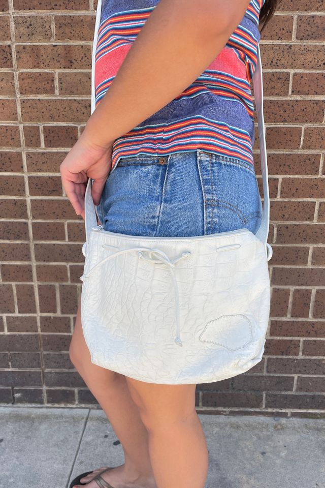 Vintage 1980's Carlos Falchi White Crossbody Selected by FernMercantile #1