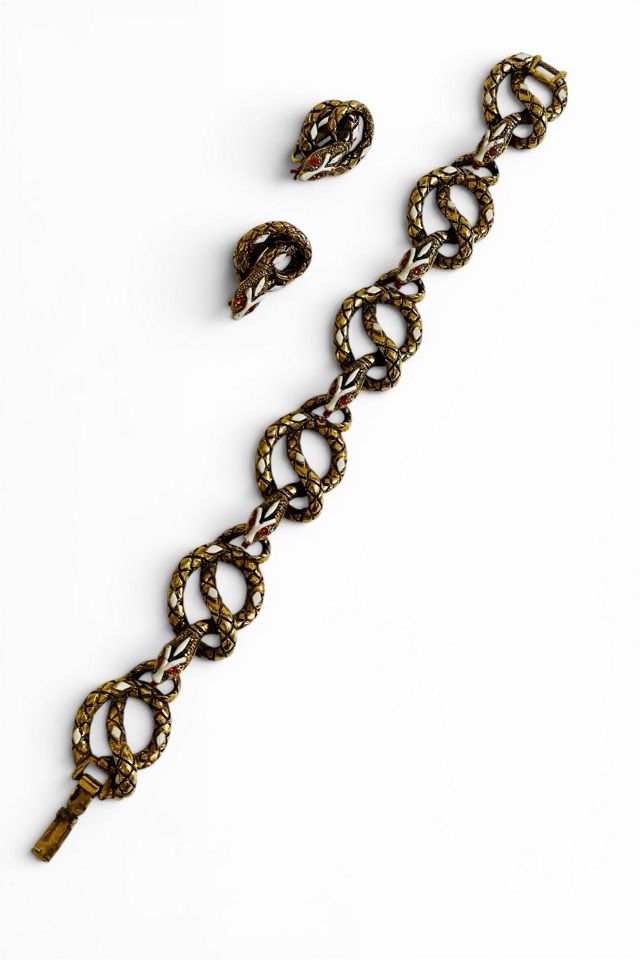 Vintage Arthur Pepper Snake Bracelet with Earrings Selected by FernMercantile #1