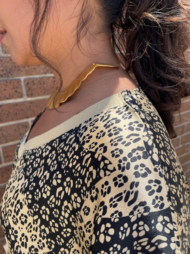 Vintage Kenneth Jay Lane Wavy Bib Necklace Choker Selected by FernMercantile #2