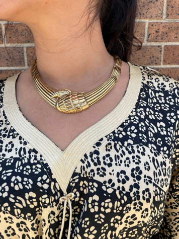 Vintage Statement Laurel Burch Bird Choker Necklace Selected by FernMercantile