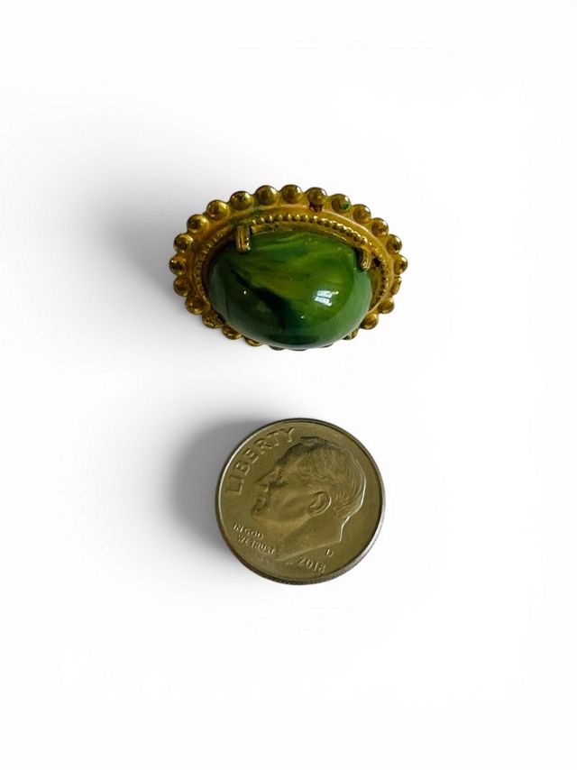 Vintage 1960's Miriam Haskell Cabochon Bangle Cuff with Earrings Selected by FernMercantile #2