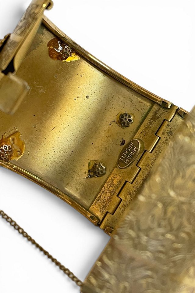 Vintage 1960's Miriam Haskell Cabochon Bangle Cuff with Earrings Selected by FernMercantile #3