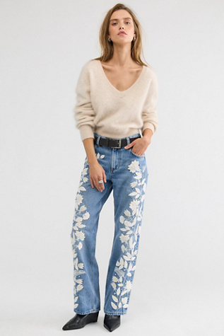 Citizens of Humanity Lindz Easy Straight Floral Jeans by Free People