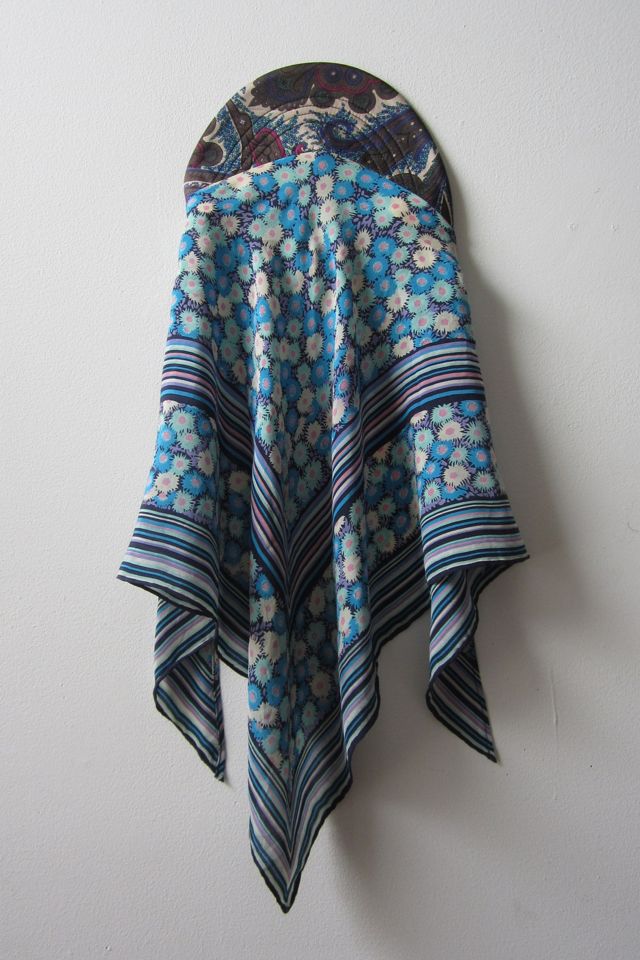 Highdive one-of-a-kind THE EDIE Scarf Hat in Blue and Purple Daisy Print #3