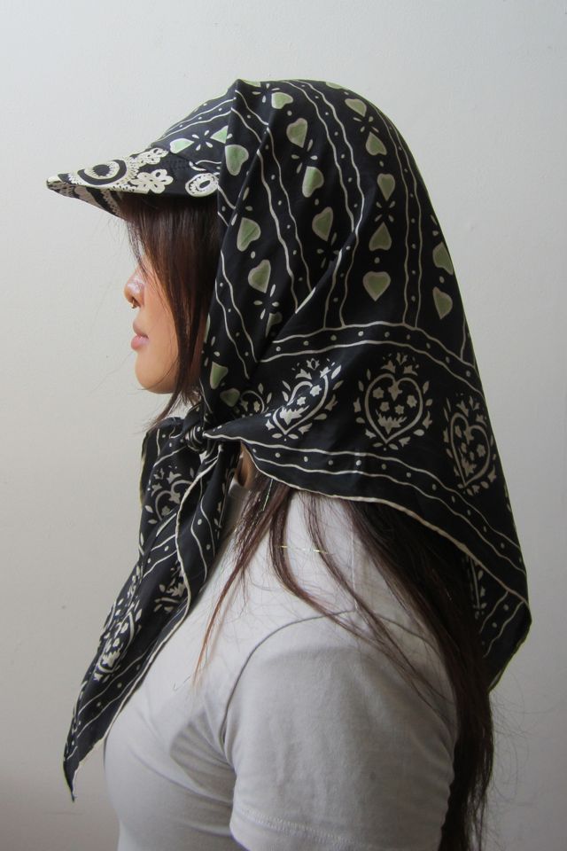 Highdive one-of-a-kind THE EDIE Scarf Hat in Faded Black Cottage Print #2
