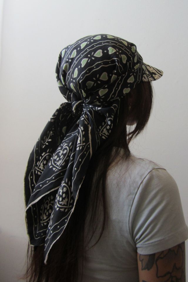 Highdive one-of-a-kind THE EDIE Scarf Hat in Faded Black Cottage Print #3