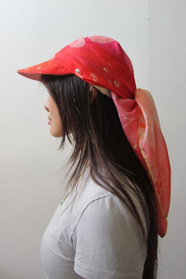Highdive one-of-a-kind THE EDIE Scarf Hat in Watercolor Hibiscus Print #2