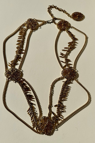 Vintage Gold Filigree Fringed Belt Selected by Wax Plant