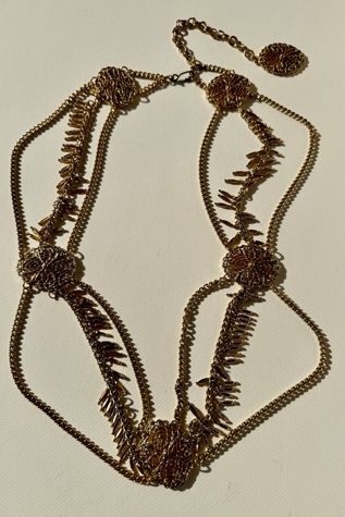 Vintage Gold Filigree Fringed Belt Selected by Wax Plant