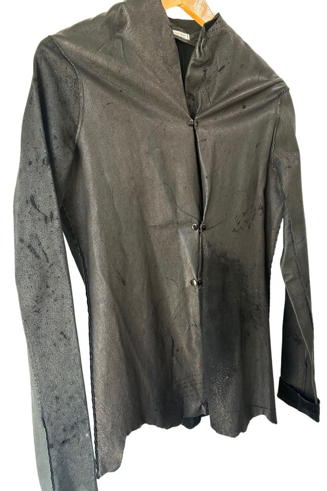 Hazel Brown Black Burnout Leather Jacket Selected by The Curatorial Dept. #1