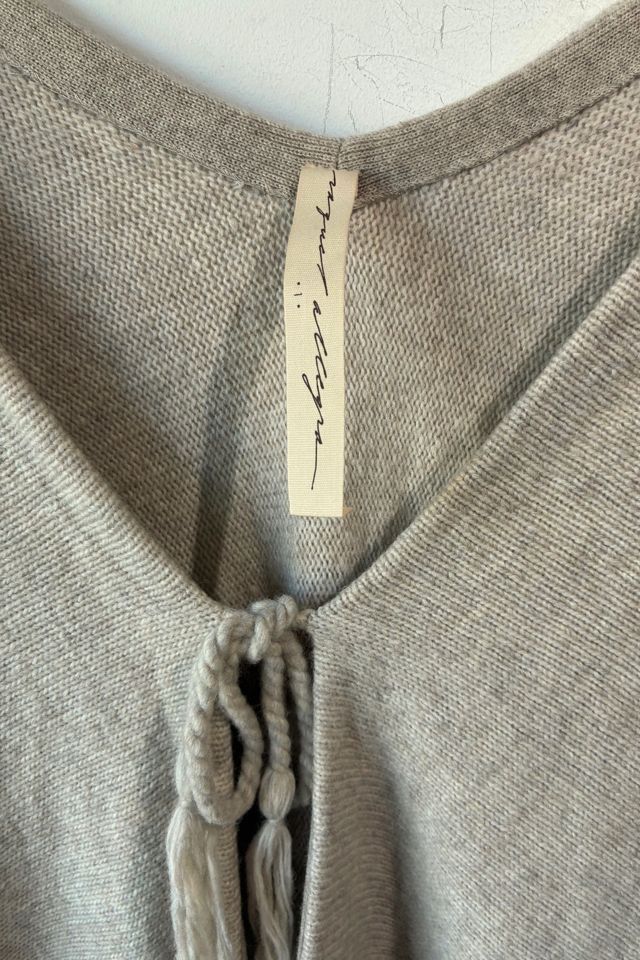 Raquel Allegra Oatmeal Cashmere Blend Fringe Cardigan Selected by The Curatorial Dept. #3