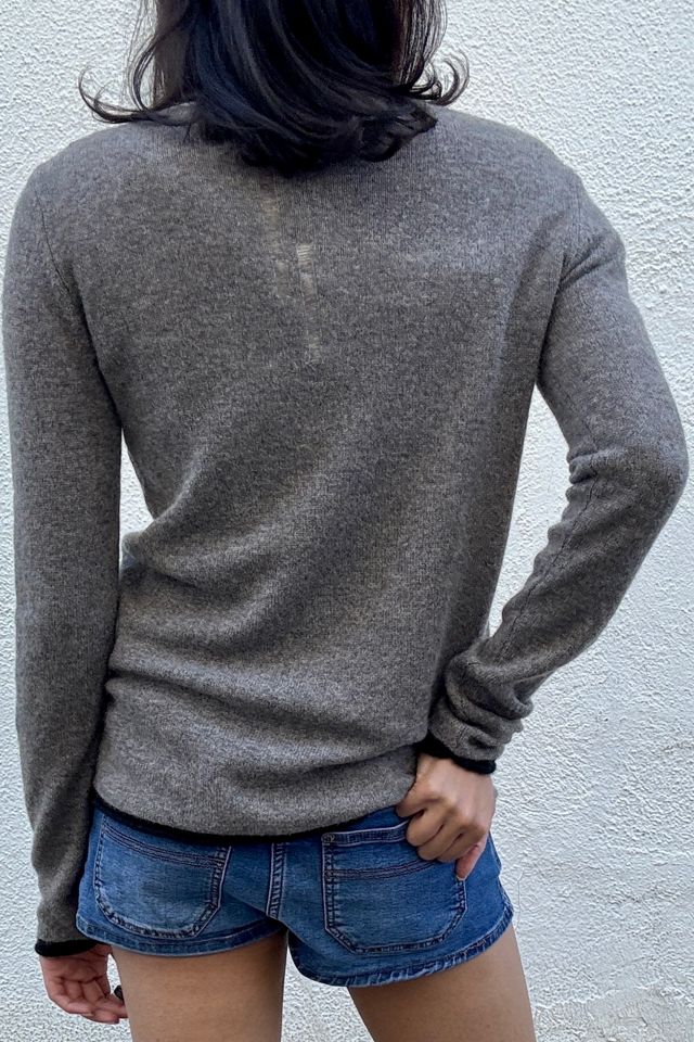 Raquel Allegra Cream and Grey Cashmere Sweater Selected by The Curatorial Dept. #2