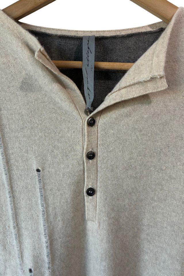 Raquel Allegra Cream and Grey Cashmere Sweater Selected by The Curatorial Dept. #3