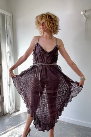 Electric Feathers Purple Infinite Rope Kaftan Selected by The Curatorial Dept.