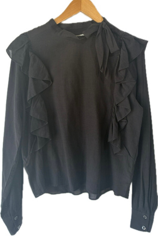 Doen Black Ruffle Top Selected by The Curatorial Dept.