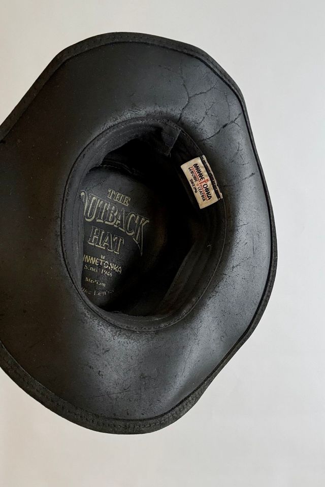Black Leather Outback Hat Selected by Wax Plant #1