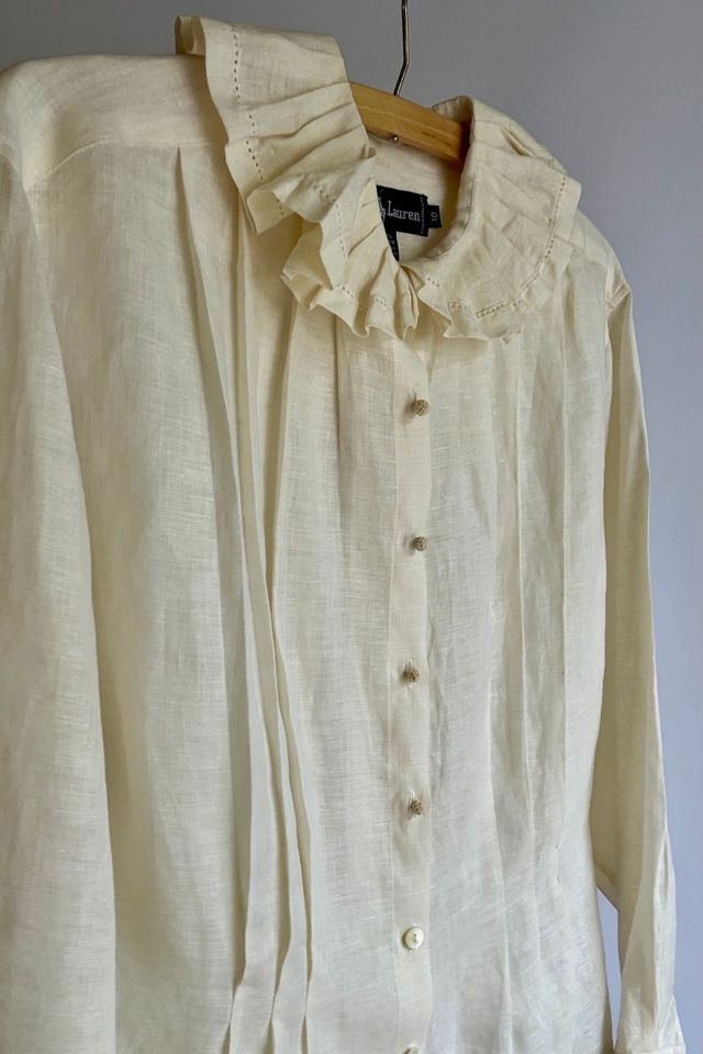 Vintage Linen Pleated Blouse Selected by Wax Plant #1