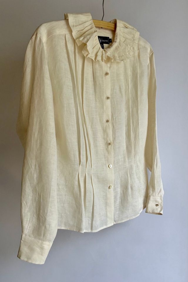 Vintage Linen Pleated Blouse Selected by Wax Plant #2