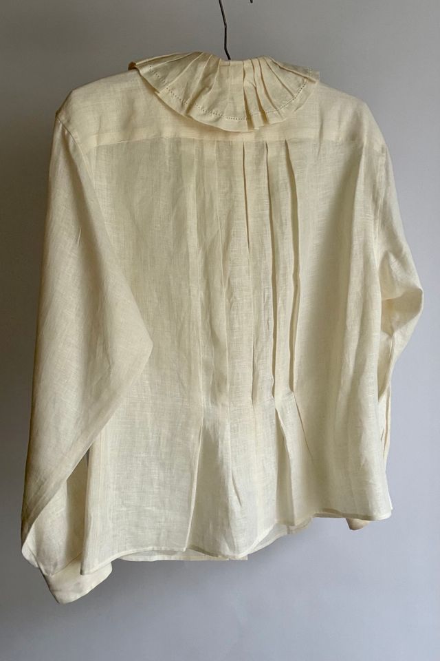Vintage Linen Pleated Blouse Selected by Wax Plant #3