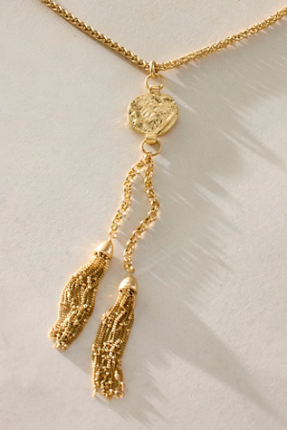 Женское колье Free People Saskia Tassel Pendant, цвет: Золотой — фото 4