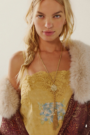 Женское колье Free People Saskia Tassel Pendant, цвет: Золотой — фото 7