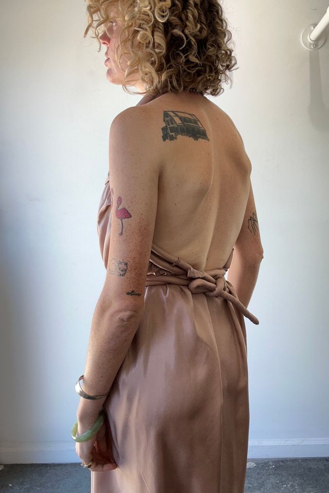 Electric Feathers Infinite Rope Champagne Silk Dress Selected by The Curatorial Dept. #1
