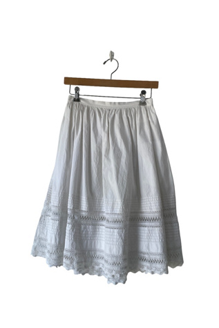 Victorian Olive. R. Watson Signed Lace Skirt Selected by The Curatorial Dept.