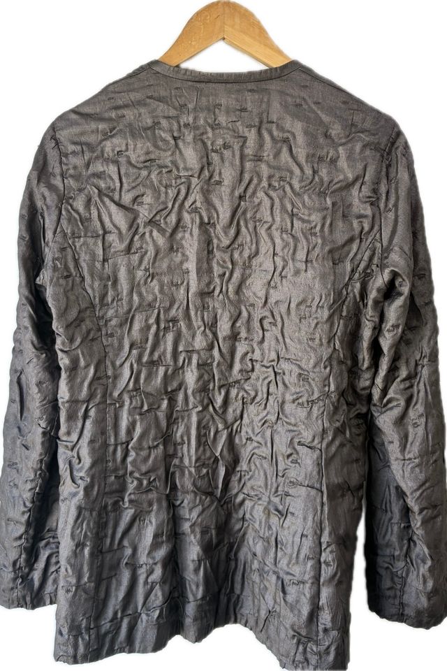 Eileen Fisher Grey Silk Quilted Jacket Selected by The Curatorial Dept. #2
