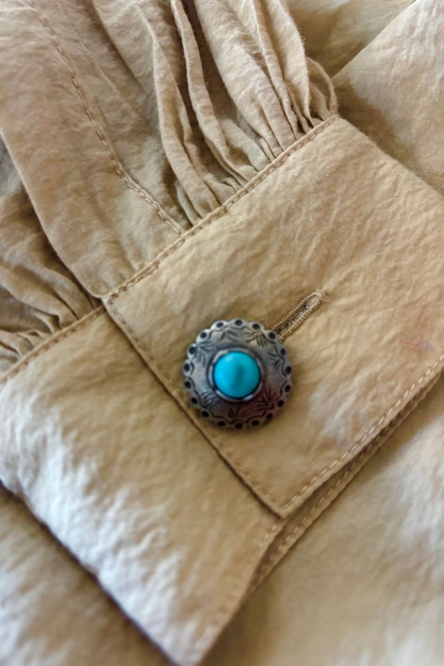 Fortela Beige Shirt Faux Turquoise Buttons Selected by The Curatorial Dept. #2
