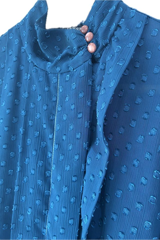 Veronica Michaels Teal Dot Blouse Selected by The Curatorial Dept. #1