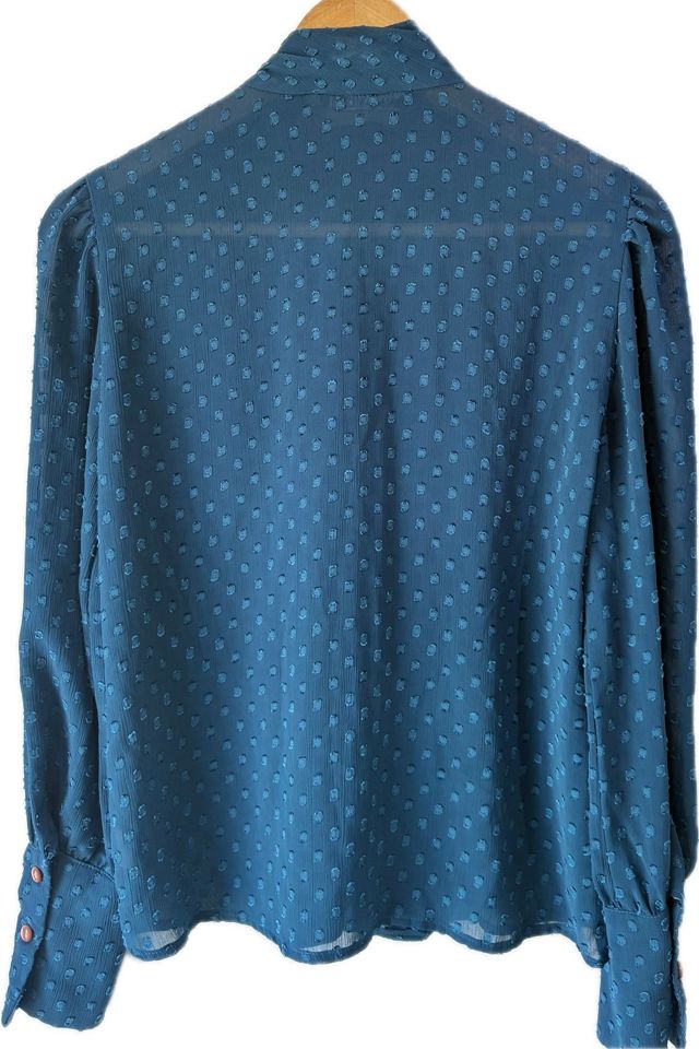 Veronica Michaels Teal Dot Blouse Selected by The Curatorial Dept. #2