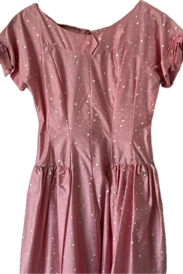 free people pink polka dot dress Vintage Pink and White Polka Dot Dress Selected by The Curatorial Dept