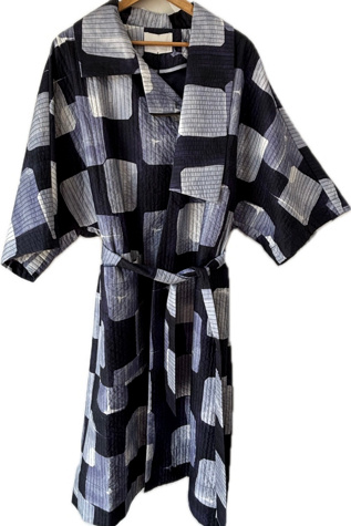 Henrik Vibskov Purple & White Shibori Quilted Coat Selected by The Curatorial Dept.