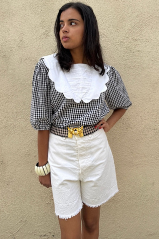 Jesse Kamm White Cutoff Shorts Selected by The Curatorial Dept.