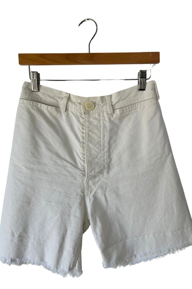 Jesse Kamm White Cutoff Shorts Selected by The Curatorial Dept. #1