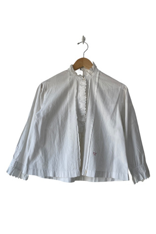 Antique Victorian MB Initialed White Blouse Selected by The Curatorial Dept.