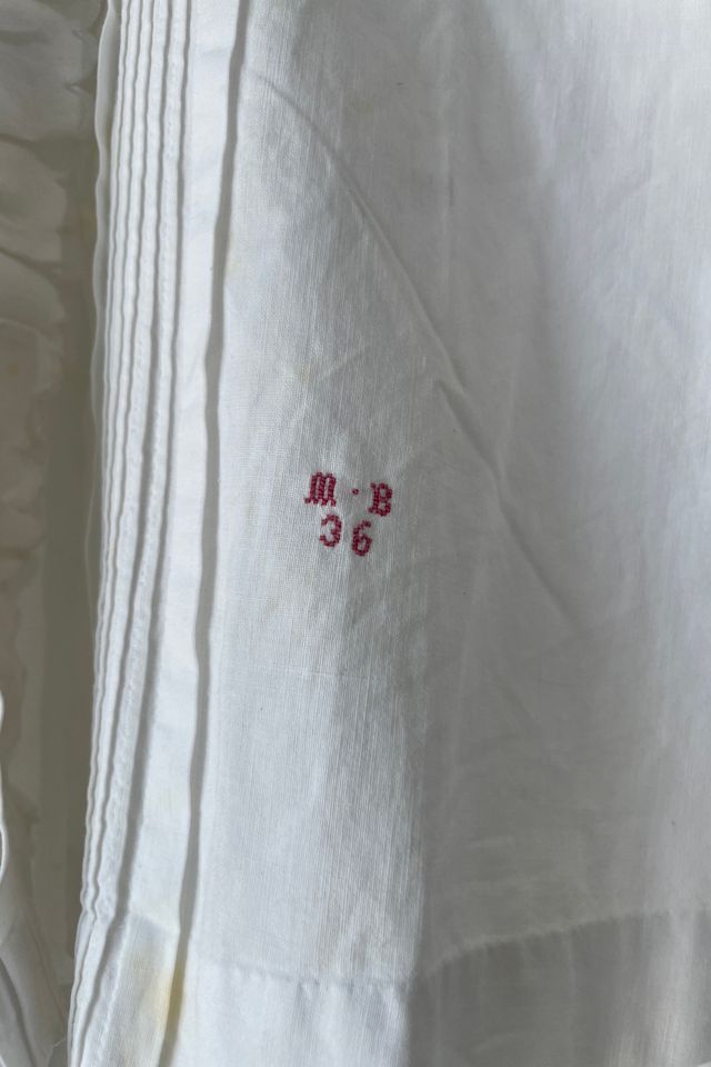 Antique Victorian MB Initialed White Blouse Selected by The Curatorial Dept. #1