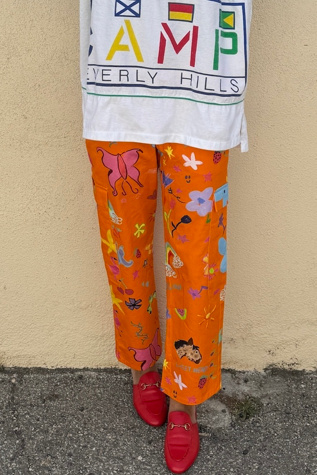 Collina Strada NY Orange Horse Flamingo Pants Selected by The Curatorial Dept.