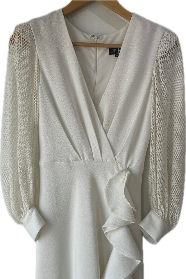 PatBO White Fishnet Sleeve Gown Selected by The Curatorial Dept. #2