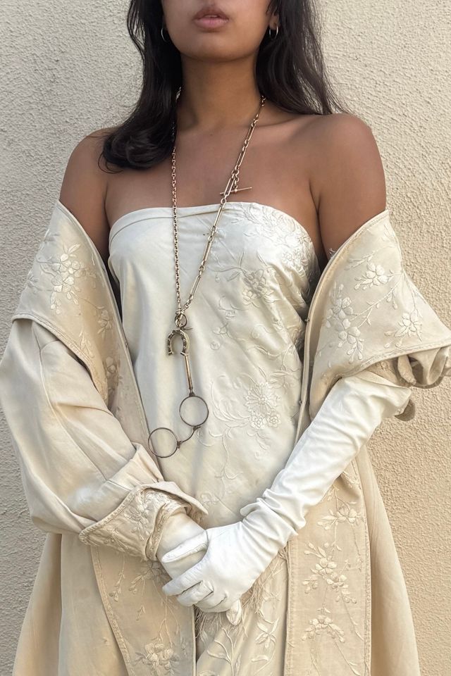 Antique Edwardian Cream Hand Embroidered Opera Coat Selected by The Curatorial Dept. #1