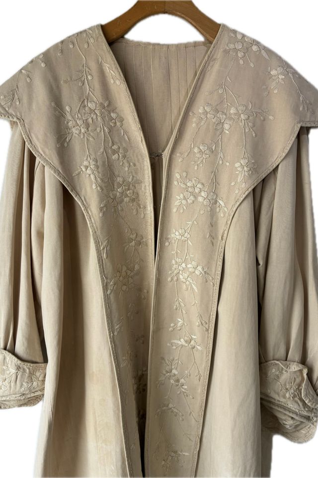 Antique Edwardian Cream Hand Embroidered Opera Coat Selected by The Curatorial Dept. #2