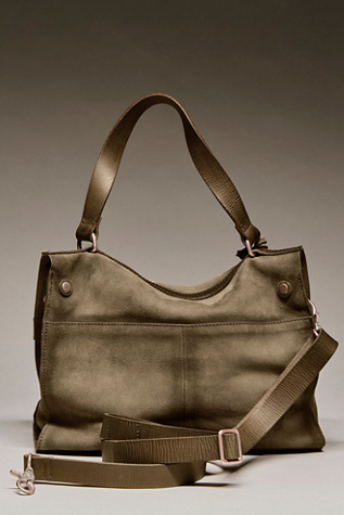 Женская сумка We The Free Baby Parker Suede Tote, цвет: Оливковый — фото 2